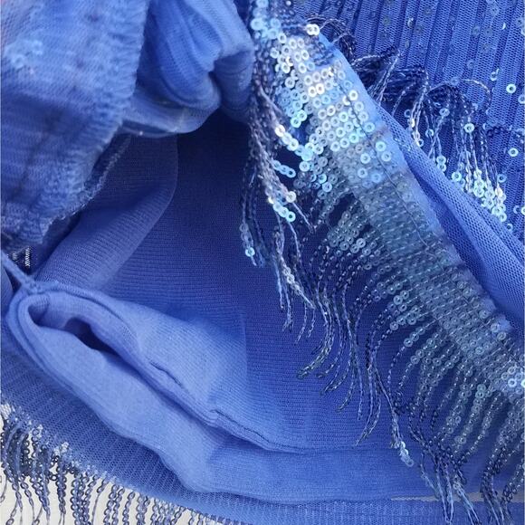 Max Studio | Sequin Tank Top Blouse Blue XS - Picture 5 of 8